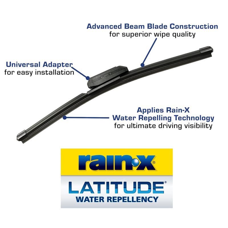 Rain-X 810165 Latitude 2-In-1 Water Repellent Wiper Blades, 22 Inch Windshield Wipers (Pack Of 2), Automotive Replacement Windshield Wiper Blades With Patented Rain-X Water Repellency Formula 22" and 22"