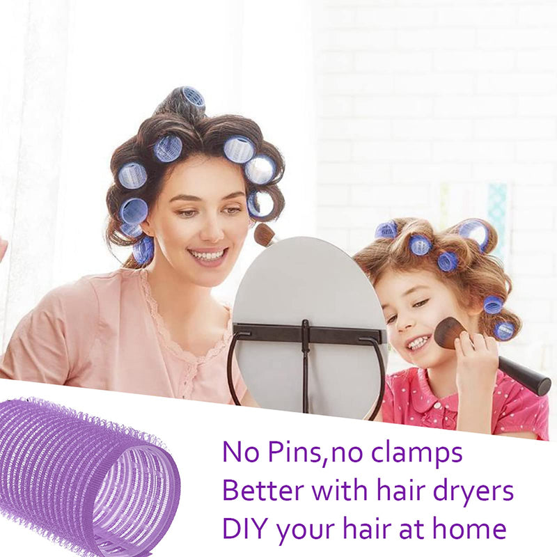 Small Hair Rollers For Short Hair, 20mm Velcro Rollers For Hair, 10 Clips | Hair Rollers With Clips Hold Sections ,10 Self Grip Curlers For Hairdressing and DIY Styling, Lift Roots Without Heat