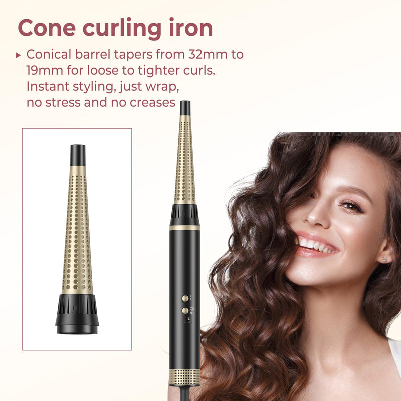 Airbrush Pro Hair Styler 8 in 1 Magic Styler, 1500W Hair Dryer Brush 110K High-Speed Motor Blow Dryer Brush, Left&Right Air Curler, Multi-Styler Hot Air Brushes for Hair Styling Black