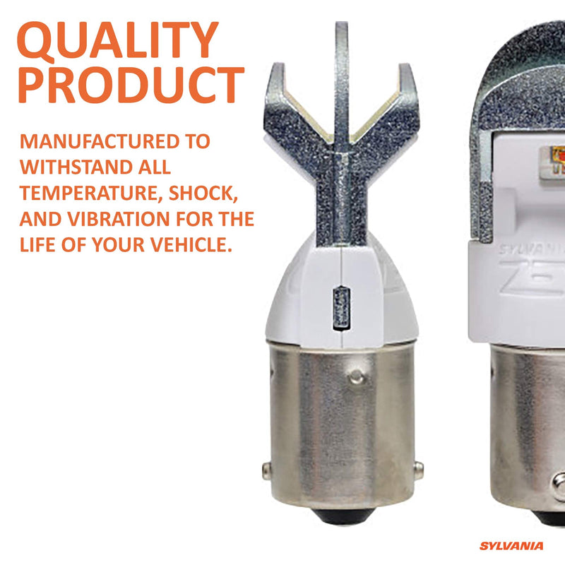 SYLVANIA - 1156 ZEVO LED Amber Bulb - Bright LED Bulb, Ideal for Park and Turn Lights (Contains 2 Bulbs)