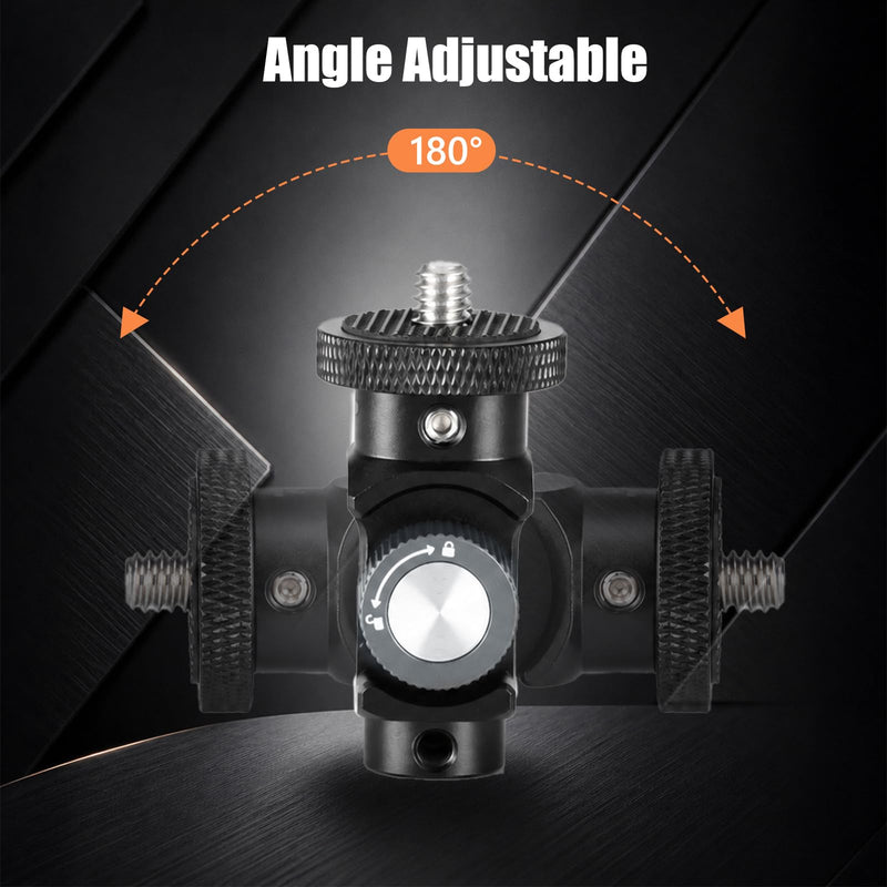 HSU Vertical Mount Adapter, Aluminum 1/4”-20 Screw Hole 180° Rotation | Camera Tripod Mount for Insta360 X5/X4/X3/X2/X/RS/R/GoPro/DJI Osmo Action 5 Pro/4/3 Camera and Other Action Cameras (Grey)