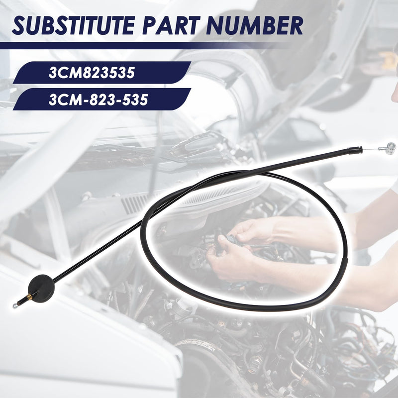 Hood Release Cable Compatible with Atlas 2020-2023 3CM-823-535 3CM823535 Front Hood Lock Latch Release Cable