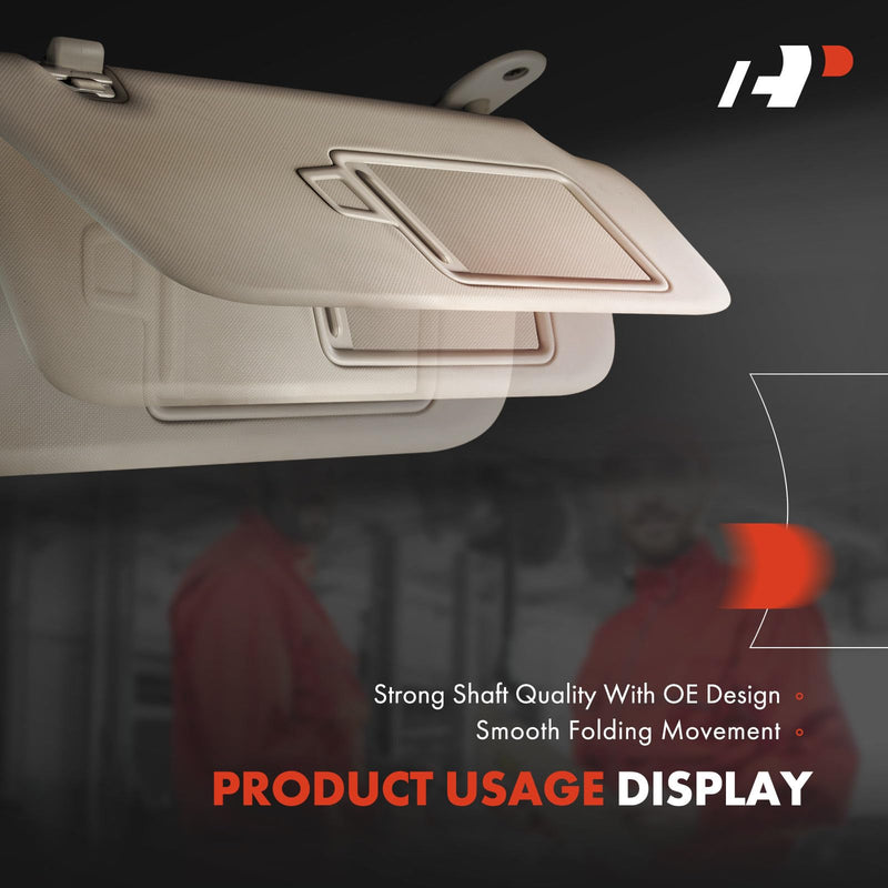 A-Premium Driver Left Side Sun Visor Compatible with Toyota Camry 2007-2011 - Without Vanity Light, with Vanity Mirror, Without Sunroof, Gray Color - Replaces 7432006780B0, 74320-06780-B0 Left Driver Side