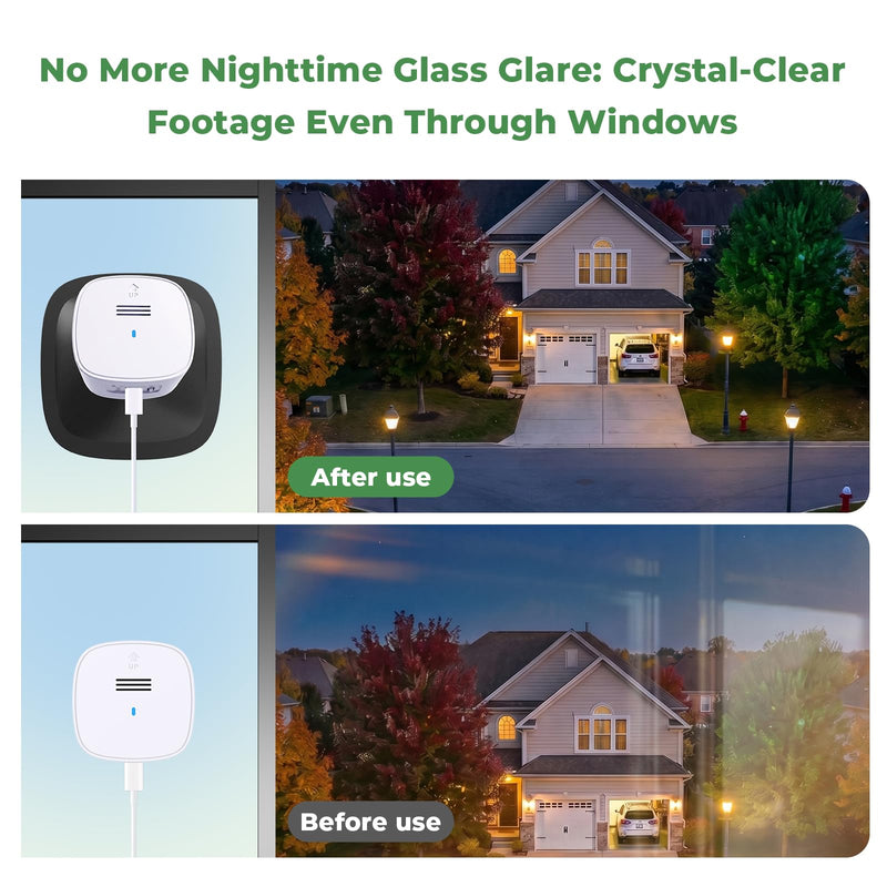 No Reflection Window Camera Mount – 4-Way Adjustable (Up/Down/Left/Right Tilt), Damage-Free Installation, （Not Magnetic, Works on Windows & Glass, Girafit, vebiliki, WYZE Window Camera