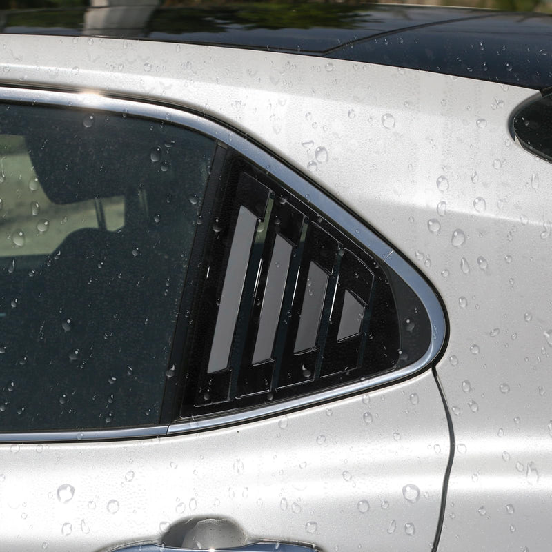 Rear Side Window Louvers Compatible for 2018 2019 2020 2021 2020 2023 2024 Toyota Camry Accessories Air Vent Scoop Cover Louver (Bright Black) Glossy Black