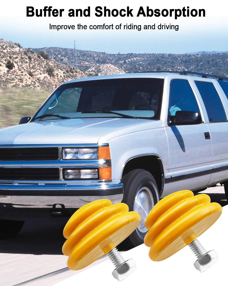 Bump Stop Kit Fit for Belltech 4922 Chevrolet GMC K1500 Suburban 1992-1999, 1.25" x 2.5" Bumper Absorber with Threaded Stud, Polyurethane Jounce Bumper 2 Pack 1.25" x 2.5"