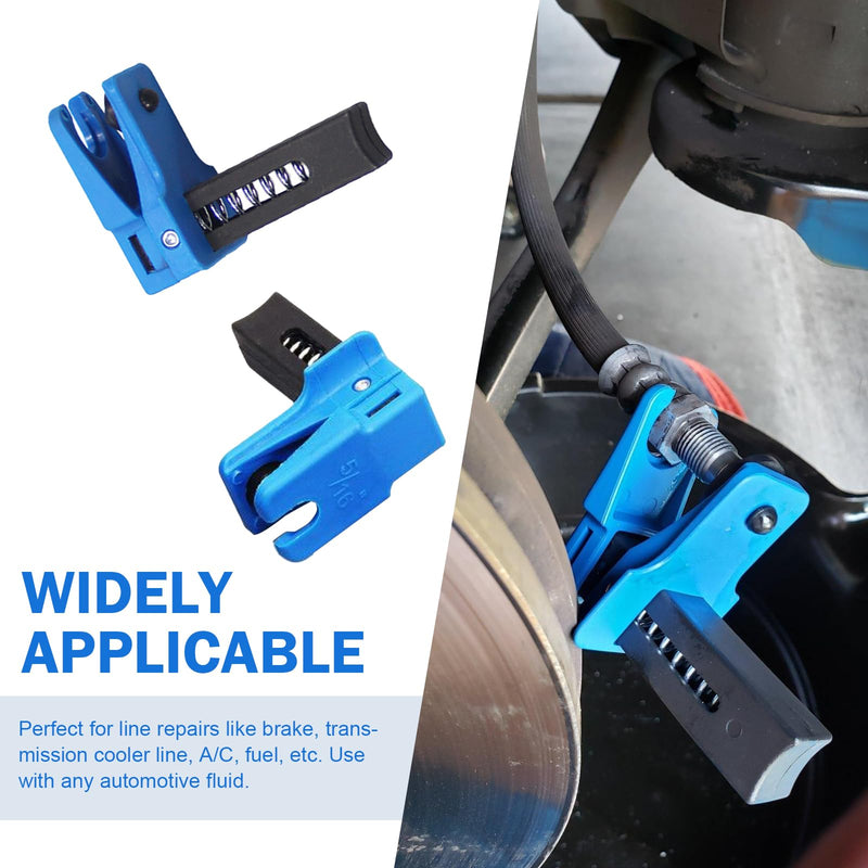 4 PCS Car Brake Line Clamp, Car Brake Oil Line Plug Tool, Automatic Fluid Stop Clamp Set, Universal for Most Cars (Blue)