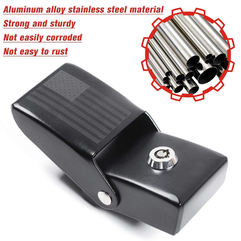 Hood Latches Locking Hood Catch Kit Aluminum Alloy Hood Locks for 2007-2018 Jeep Wrangler JK JKU, for 2018-2025 JL JLU & Jeep Gladiator JT Black A