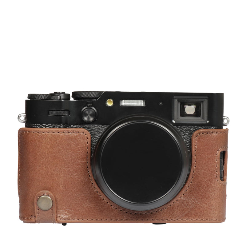 Mega Gear Genuine Leather Camera Case for Fujifilm X100VI - Stylish and Protective - Brown