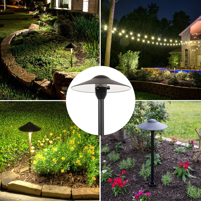 LED Pathway Lights 131 - Heavy Duty Metal Low Voltage Landscape Lighting, 12V Driveway Lights Outdoor Walkway Garden Pathway Lighting with Warm White G4 3.5W 2700K LED Bulb, Ground Stake & Connectors