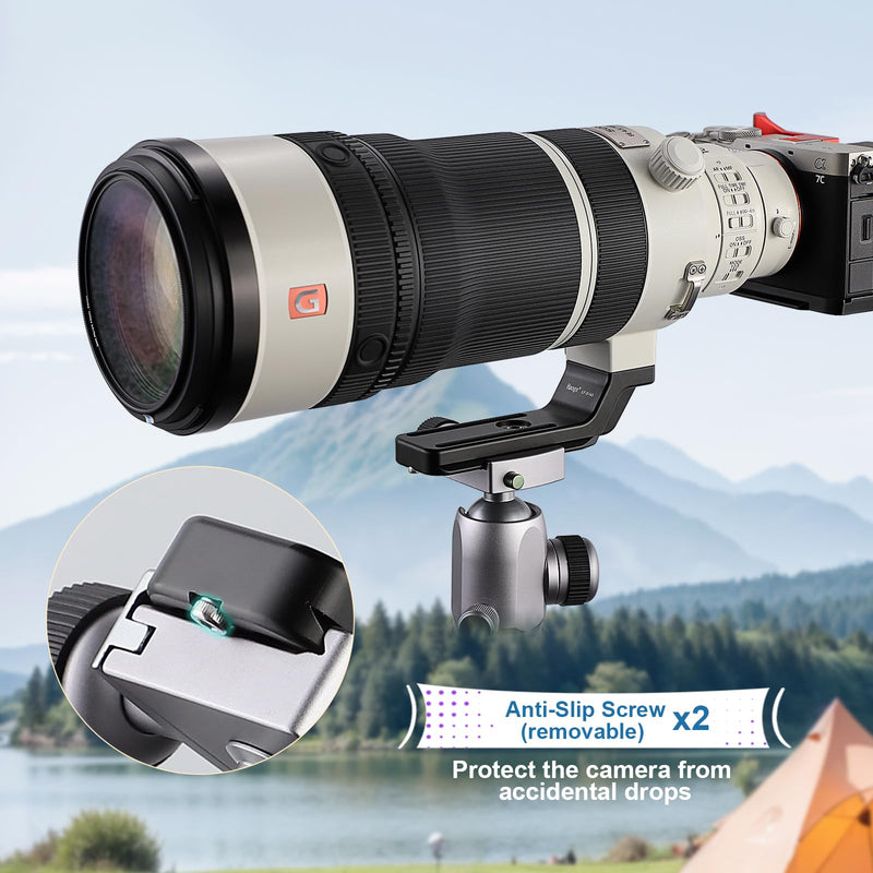 Haoge Lens Collar Replacement Foot for Sony FE 100-400mm F4.5 GM OSS Lens Built-in Arca Type Quick Release Base Support Plate LF-S140