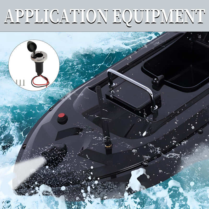 Stainless Steel Boat Stern Light Base with 2-Pin Socket - Universal Plug-in Pole Base for Navigation and All-Round Stern Lights, 0.75" Diameter Compatibility