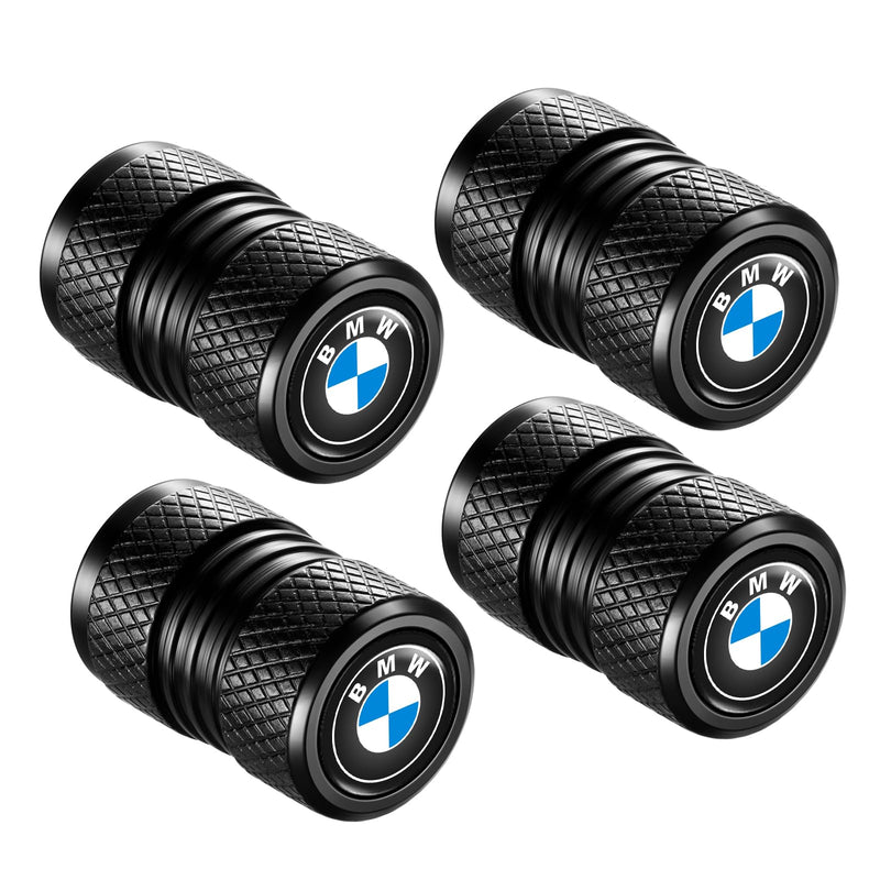 Tire Valve Stem Caps, Compatible with BMW Series Stem Cap Universal Car Air Cover Car Accessories for Cars, SUV, Truck, Motorcycles 4pcs （Black） C 04