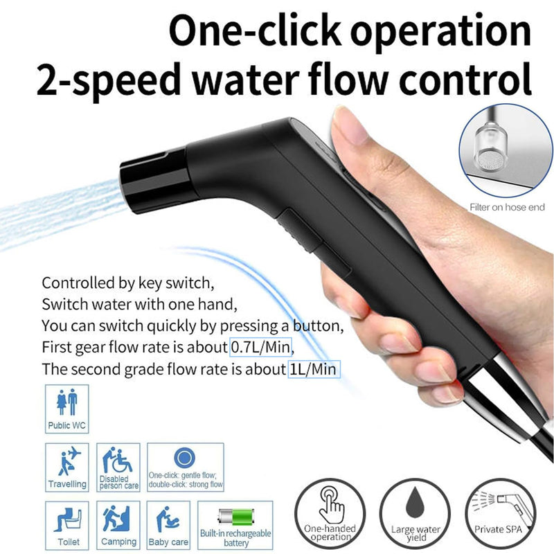 Portable Electric Bidet, Portable B-idet for Travel Rechargeable with 2.3L Water Tank, Mini Handheld High Pressure B-idet Sprayer P-ortable for Bathroom, RV Car Camping 2.3l Electric Bidet Single