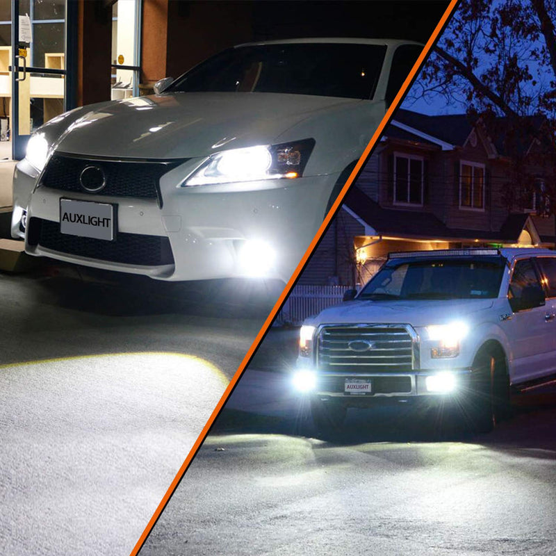 AUXLIGHT H11 H8 H11LL H8LL H16 (Japanese) LED Fog Light Bulbs 6000K Xenon White, Super Bright 2800 Lumens 33-SMD Chips LED Daytime Running Lights DRL Bulbs Replacement for Cars, Trucks (Pack of 2)