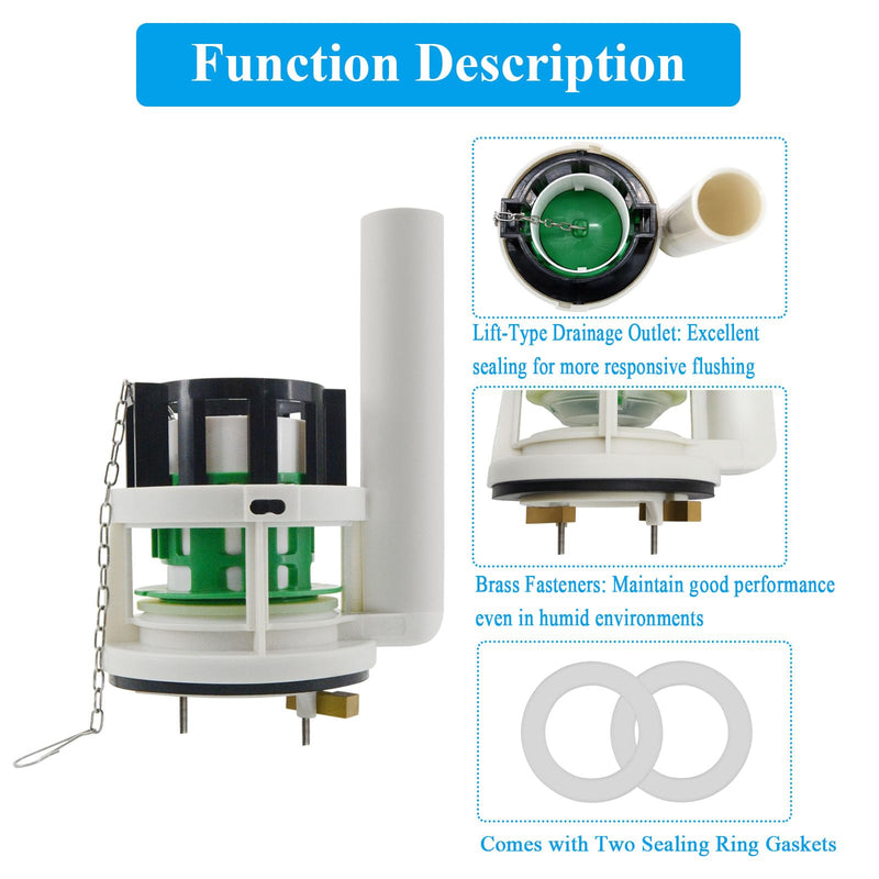 Toilet Flush Valve Replacement Parts for One-Piece Toilets, Compatible with Toto THU Series, Fits 3-Inch Flush Hole – Includes Repair Kit with Two Silicone Gaskets