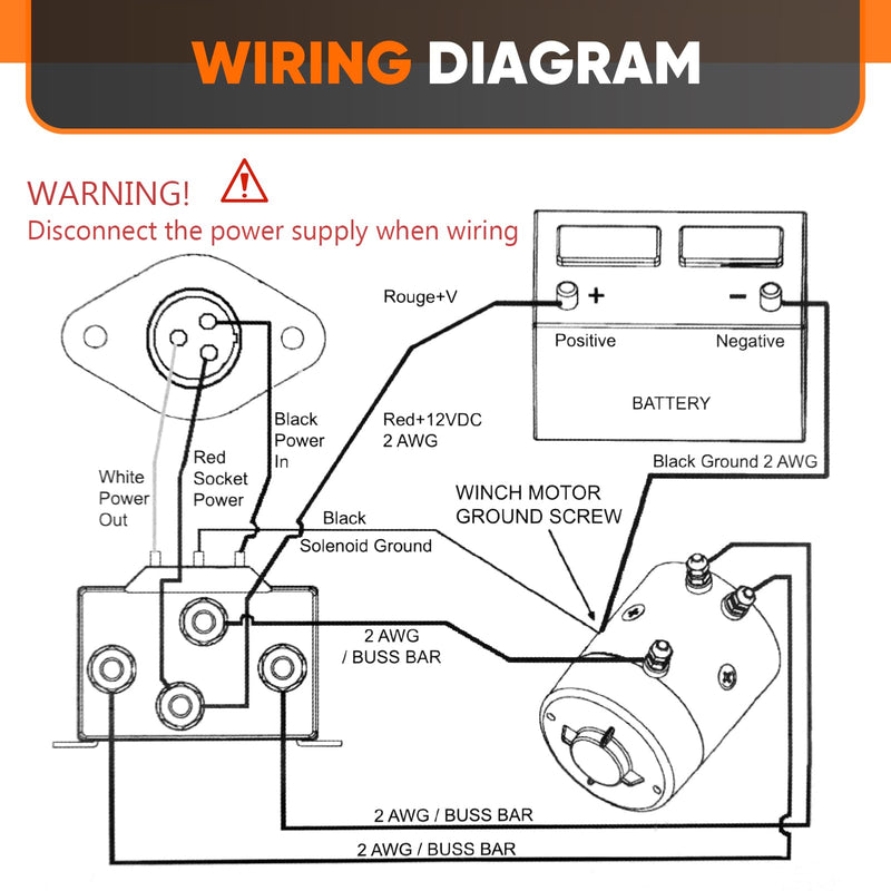 Winch Solenoid Relay Contactor, 12V 500A Winch Relay Solenoid Replacement, Compatible with Warn Polaris Honda KFI Superwinch, Fit for ATV UTV SUV 8000-15000lb Winch Control