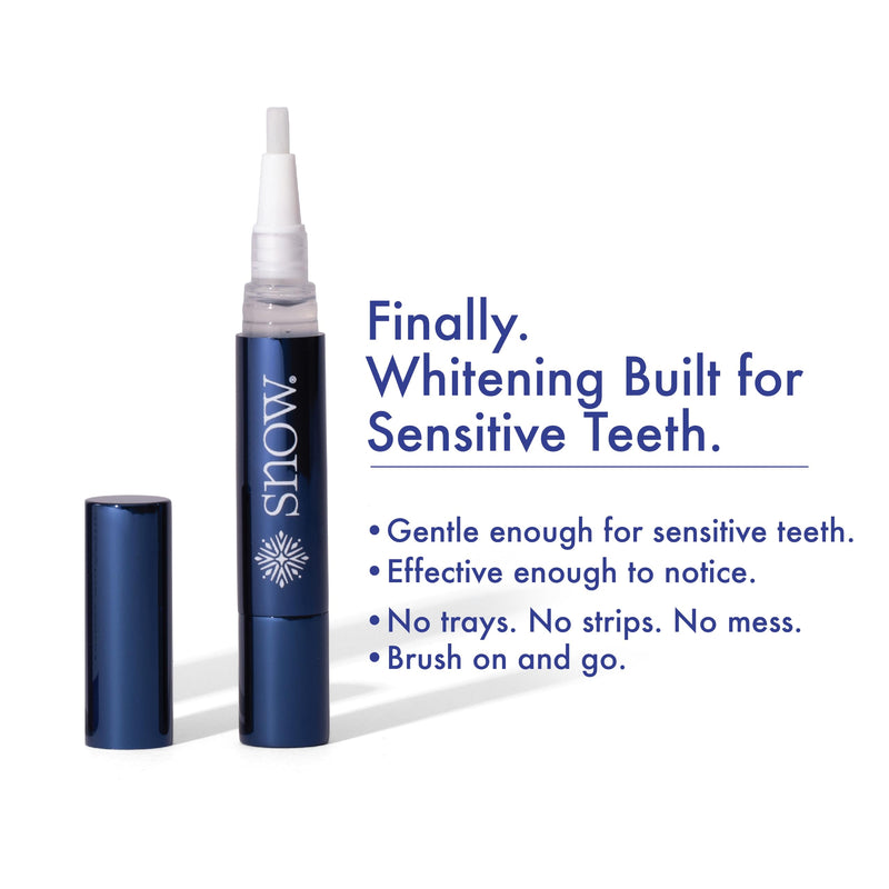 SNOW Sensitive Overnight Teeth Whitening Pen | Hydroxyapatite | Gradual Whitening for Sensitive Teeth | Designed for Sensitive Teeth Formulated with Potassium Nitrate | 1 Wand, 2ml 0.07 Fl Oz (Pack of 1)