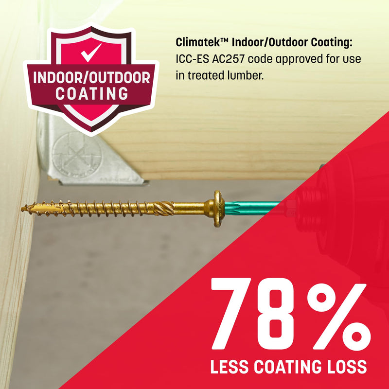GRK Fasteners RSS™ 5/16 x 4 Inch, Rugged Structural Screws, 25 PCS, Rust Resistant Climatek™ Coating, Interior and Exterior Use, Heavy-Duty Framing & Decking Screws, Fast Bite Tip with Star Drive 5/16" x 4" 25.0