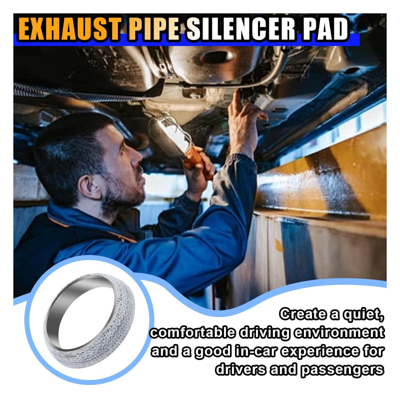 ID 60mm Car Exhaust Manifold Gasket, Exhaust Flange Gasket Seal Muffler Gasket Replacement, Exhaust Donut Gasket Muffler Ring to Prevent Leaking Between Exhaust Manifold and Exhaust Pipe (60mm)