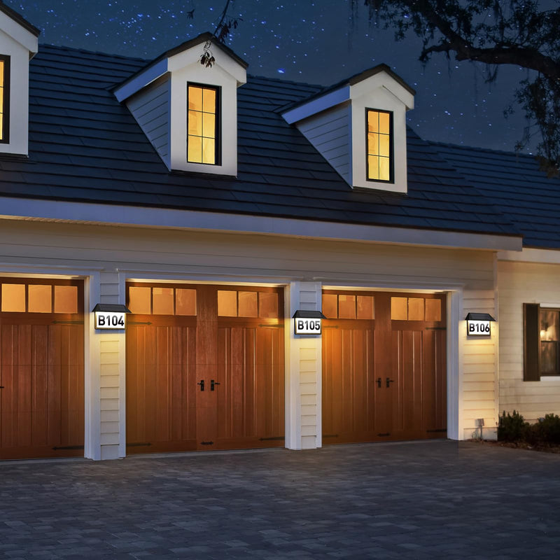 Solar Address Sign, Solar Powered Luminous House Number, Lighted Up Plaque Outdoor Waterproof for Patio Yard Home.