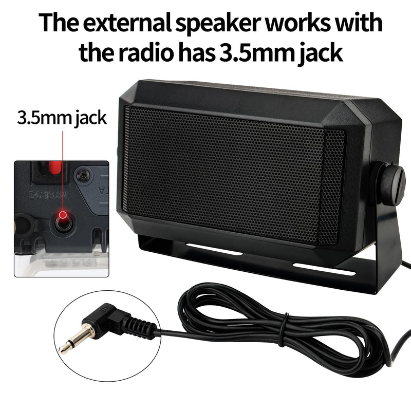 Rectangular External Communications Speaker/CB Radio Speaker for Ham Radio, CB Speaker External Scanners for All 3.5mm Audio Plug CB Radios and Mobile Radio