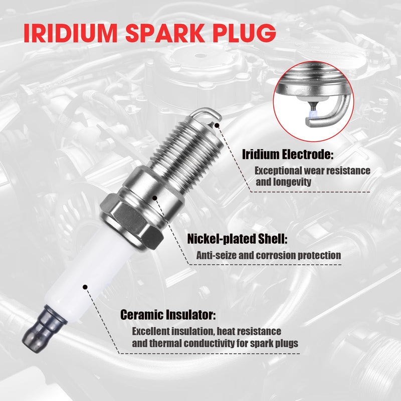 8 Pcs Iridium Spark Plugs Replace OEM# 41-110 41-162 41-985 9602 19417055, Compatible with Chevy Silverado Tahoe Avalanche Corvette Camaro GMC Sierra Yukon 4.8L 5.3L 5.7L 6.0L 6.2L 6.6L 8.1L V8