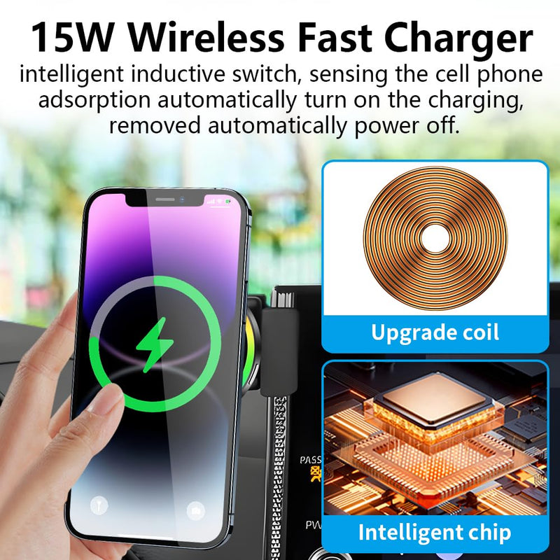 Car Magnetic Phone Mount for Toyota Sienna 2025 2026 [12.3 inch Touchscreen] Auto Interior Accessories Best Cellphone Holder Fast 15W Wireless Charger Cell Phones Charging Screen Stand for Toyota Sienna 2025-2026 [12.3 inch Screen]