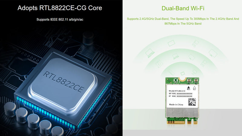 RTL8822CE Wireless NIC RTL8822CE Wireless Card, 2.4G/5GHz Dual-Band WiFi 5, Bluetooth 5.0, RTL8822CE-CG Core, High Speed and Low Latency for Jetson Xavier NX Jetson Orin NX Jetson Orin Nano,etc.