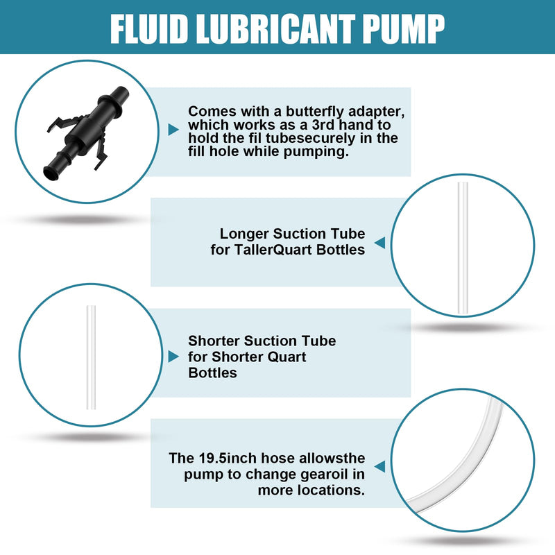 Fluid Pump for Standard Quart Bottles - 8cc Per Pump Stroke，transmission fluid pump ，Transmission Fluid Pump with 3rd Hand Adapter，Transfer Gear Oil，Differential & Transmission Fluid (1Pack-28mm) (1) 1pcs