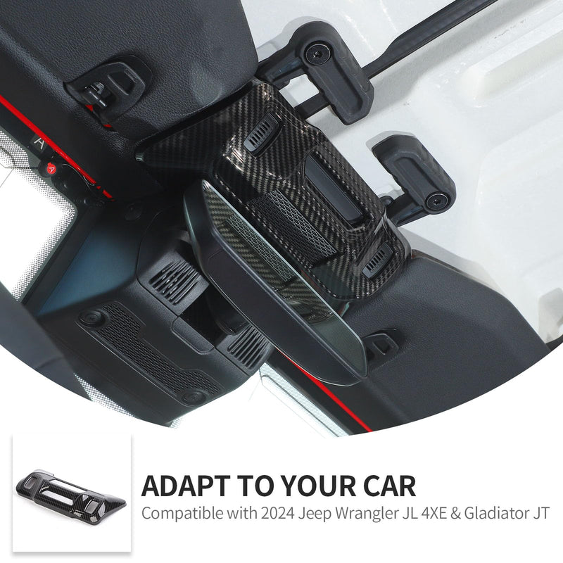 Linskip One-Touch Roof Panel Trim Compatible with 2024 2025 Jeep Wrangler JL 4XE & Gladiator JT, Overhead Feature Decor Cover for Jeep Wrangler Interior Accessories(Carbon Fiber Black) Carbon Fiber Black