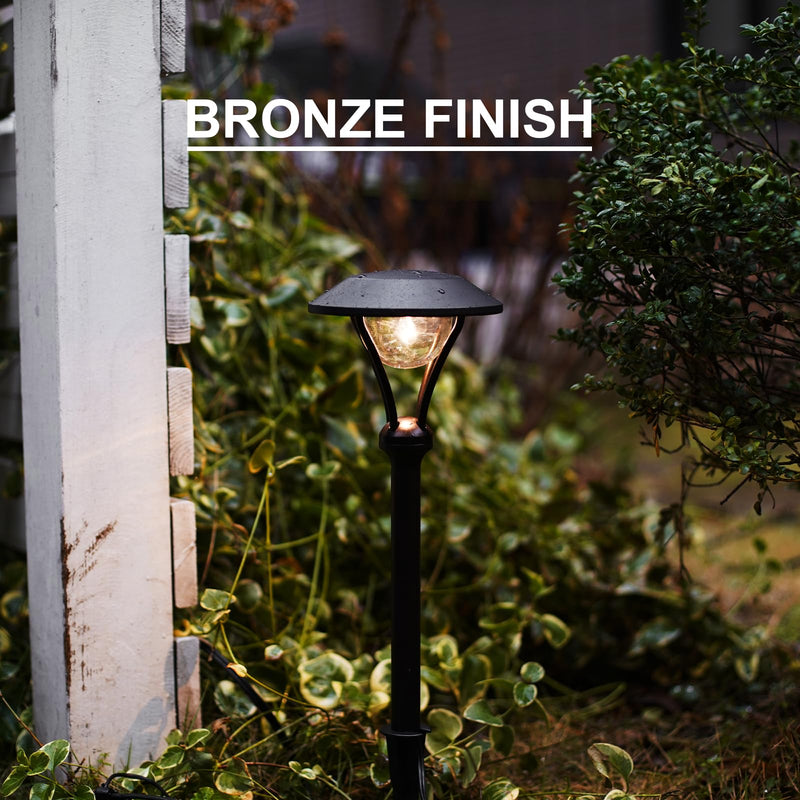 GOODSMANN Low Voltage Pathway Lights Landscape Lighting Outdoor Path Lights Wired LED 1W 60 Lumens 3000K Aluminum Housing Walkway Driveway Light with Stake Connector LED 1PK