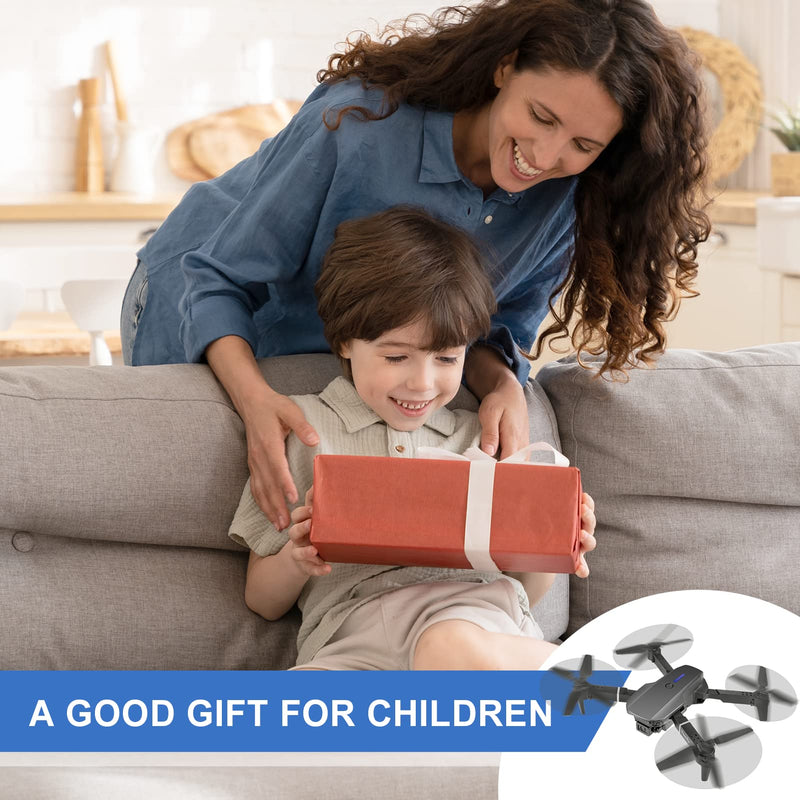 Mini Drone for Kids with 4K Dual Cameras Remote Control Toys Gifts for Boys Girls with Altitude Hold, Headless Mode, One key Return/Emergency Stop, 3D Flips 2 Batteries, Foldable RC Quadcopter Black