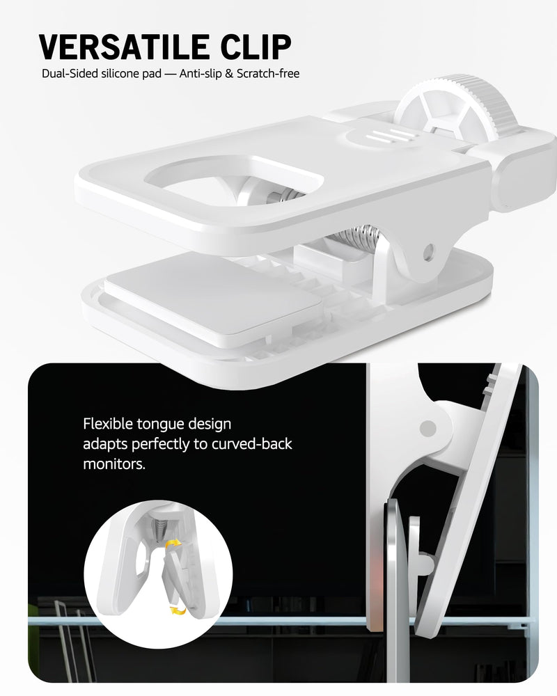 NiceVeedi 3 Color Soft Selfie Light Phone Light with Clip, Portable Edge-lit Ring Light, Rechargeable Video Conference Lighting for iPhone/Selfies/Makeup/Live Streaming/TikTok/Vlog/Zoom/Video Calls