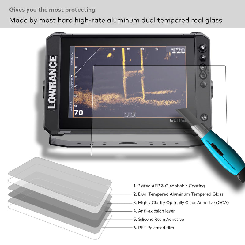 Premium Tempered Glass Screen Protector for Lowrance Elite FS 10 Inch Touchscreen Fish Finders Accessories Anti Scratch (HD Clear) Elite FS 10" - HD Clear