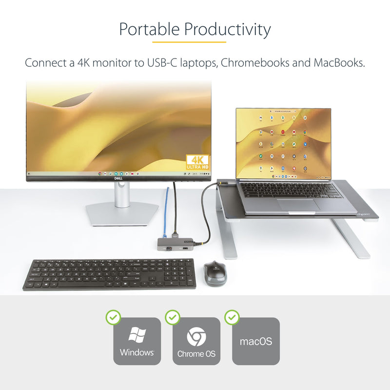 StarTech.com USB-C Docking Station for MacBook Pro M1 M2 M3 M4 and Windows, 4K 60Hz HDMI Video, HDR10, USB 5Gbps Hub, 100W Laptop Charging, GbE