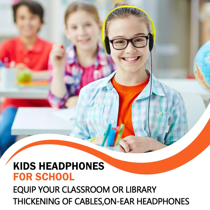 USB Type C Kids Headphones Bulk 5 Pack for School Classroom Students, On-Ear USB C Wired Headset Class Set Compatible with Chromebook Computer Laptop (HY857C,5 Mixed)