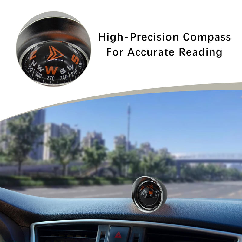 Mini Car Ball Compass, Marine Compass Interior Mount Dash Guide Hiking Accessories with Adhesive Tape, Automotive Dashboard Vehicle Direction Navigation Ball for Boat Car Truck Ship Outdoor
