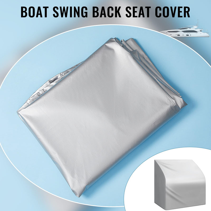 Waterproof Boat Swing Back Seat Cover Large, 250D Oxford Fabric Pontoon Boat Seat Covers Furniture Chair 20" D x 36" W x 36" H Gray