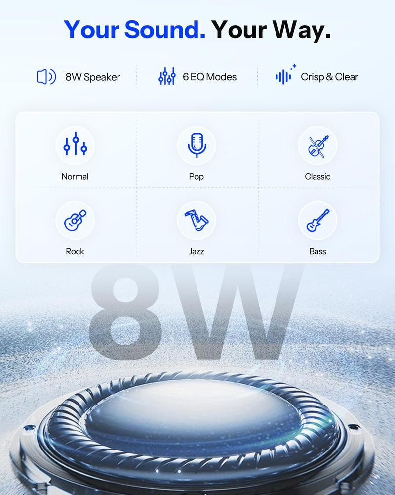 Portable FM Radio with Bluetooth, NOAA Weather Radio, 3000mAh Rechargeable | Auto Scan 40 FM Presets, 8W Speaker, 6 EQ Modes, Dual Alarms, Sleep Timer, 2.4" Color Display, Emergeny Radio SOS Black
