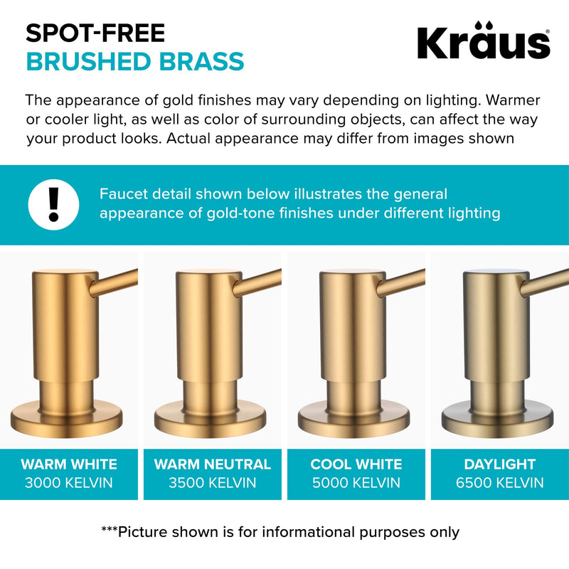 KRAUS Kitchen Soap and Lotion Dispenser in Brushed Brass, KSD-41BB Modern Style
