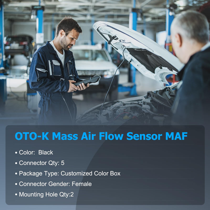 OTO-K Mass Air Flow Sensor MAF Compatible with Cadillac CTS Escalade Chevy Avalanche Silverado Suburban Tahoe GMC Sierra Yukon XL1500 2500 2009-2015,4.3L 4.8L 5.3L 6.0L 6.2L,Replace#AF10060 23256991 10393948