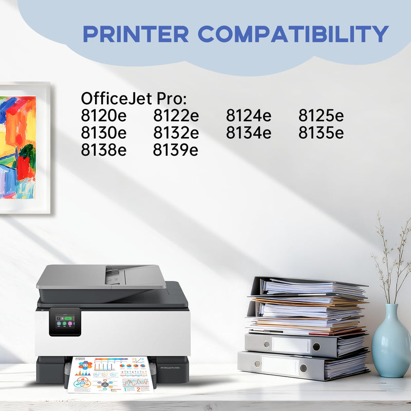 Miss Deer 923XL 923 Ink Cartridges for HP 923 923xl 923e with Latest Chips | Work for OfficeJet Pro 8135 8130 8139 8138 8122 8120 8124 8125 8130 8132 8134 Printer,4 Pack Black, Cyan, Magenta, Yellow