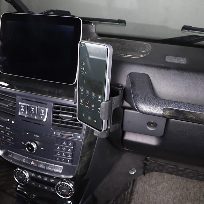 Car Multifunctional Phone Holder Compatible With 2007 2008 2009 2010 2011 2012 2013 2014 2015 2016 2017 2018 Mercedes Benz G-Class W463 G500 G550 G55 G63 G65 Phone Mount, Water cup holder (black) black