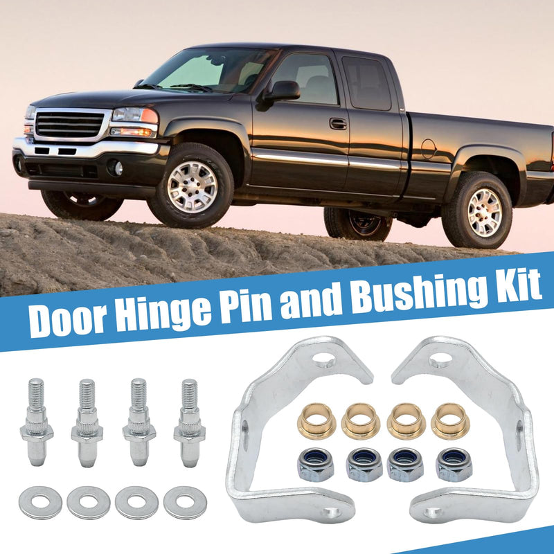 1 Pair 38456 Driver Side Door Hinge Pin and Bushing Kit Replacement for Chevrolet Silverado Suburban Avalanche Tahoe, Cadillac Escalade, GMC Sierra Yukon, Replaces 38456 6038456 89025539