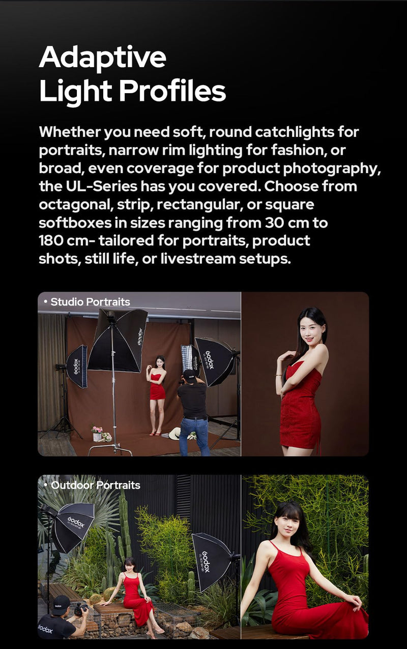 Godox Softbox Godox Quick Release Umbrella Octagonal Softbox,Bowens Mount with Removable Front and Inner Diffusers/Grip/Diffuser Plate for Photography, Live Streaming (UL-Box Octa-60) G-UL-BOXOcta-60