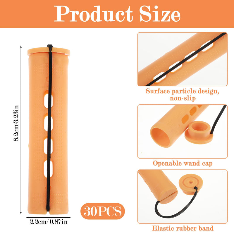 30PCS Perming Rods,Orange Perm Rollers for Black Women Bangs, Small Perm Rods DIY Hair Tools, Used to Create Different Types of Hairstyles at Home and Salon, Such as Curly and Wavy Hair