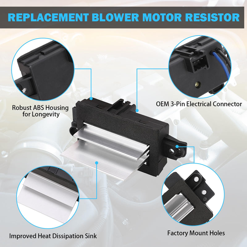 AC Blower Motor Resistor Blower Control Module, Fit for 2003-2007 Chevrolet Silverado Avalanche Suburban Tahoe, GMC Sierra Envoy Yukon, Cadillac Escalade, Replace 15-80567 89018778 52495874 4P1516