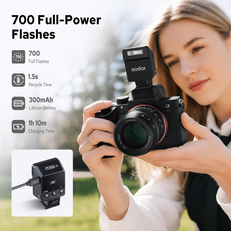 Godox iT22 S Flash for Sony, iT22-S Mini TTL Flash with Intuitive Screen | 1.5s Recycle, 700 Full Power Flashes, USB-C Charge, Built-in Battery, GODOX iT22 iT22S Pocket Flash Speedlight for Sony iT22-S for Sony