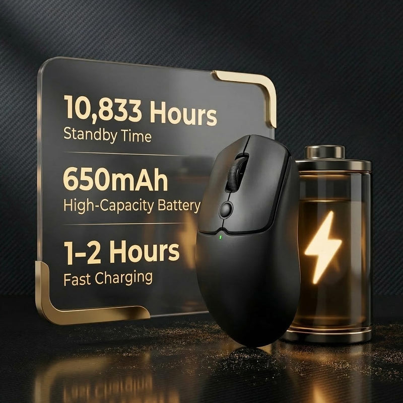 RK ROYAL KLUDGE MO1 Wireless Mouse, 55g Ultra-Lightweight Computer Mice, 6 Programmable Buttons, Quiet Click, 2.4GHz/Bluetooth/Wired, 6000 DPI Optical Sensor, Black